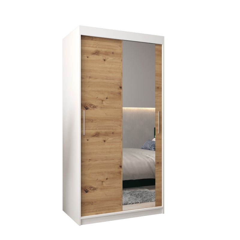 Szafa przesuwna garderoba TOKYO 2 100 x 62 x 200 cm Biały + Artisan - Abiks Meble