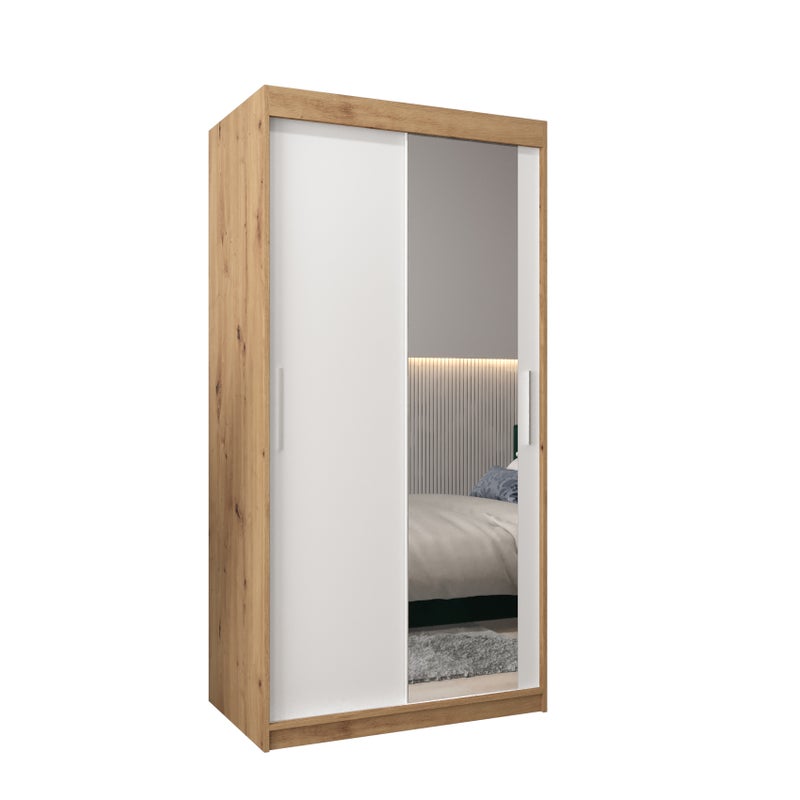 Szafa przesuwna garderoba TOKYO 2 100 x 62 x 200 cm Artisan + Biały - Abiks Meble