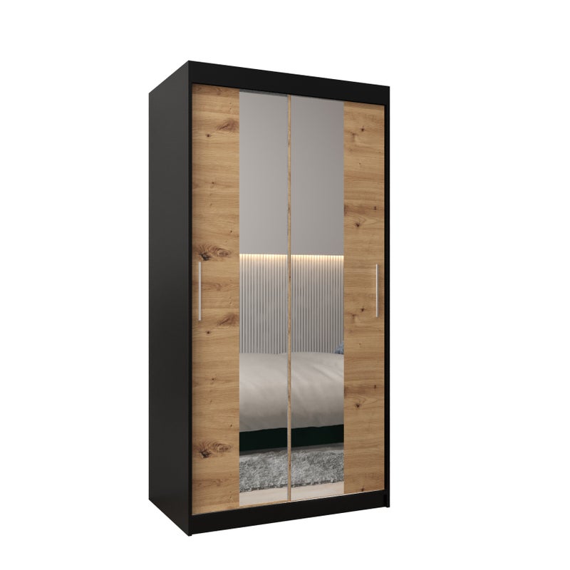 Szafa przesuwna garderoba TOKYO 1 100 x 62 x 200 cm Czarny + Artisan - Abiks Meble