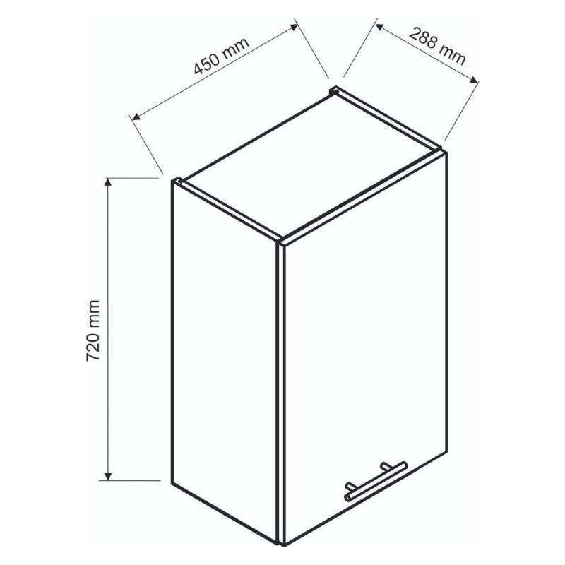 Szafka kuchenna wisząca 45 VITA W45 P/L biała połysk