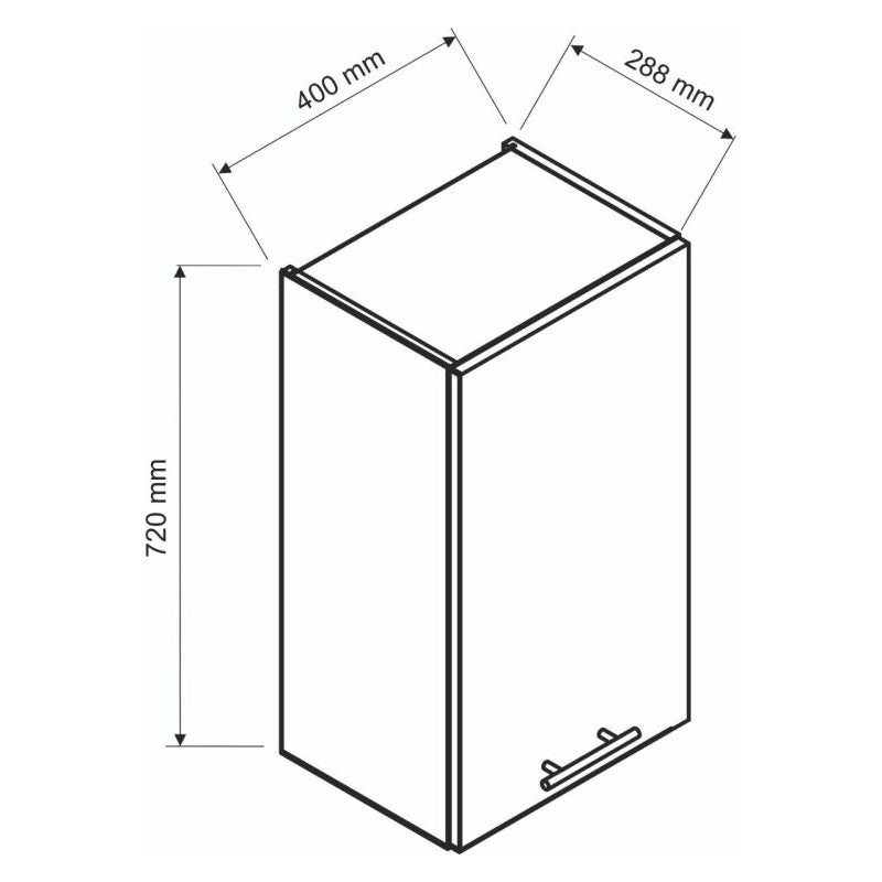 Szafka kuchenna wisząca 40 VITA W40 P/L biała połysk