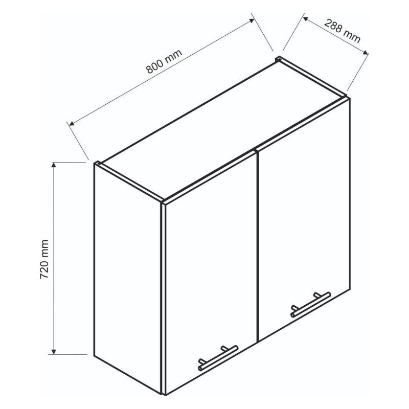 Szafka kuchenna wisząca z ociekaczem 80 VITA W80SU ALU biała połysk