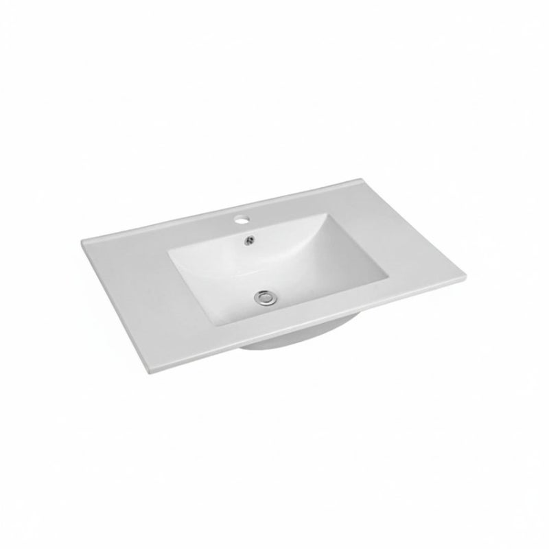 Umywalka wpuszczana LAU80 80 cm biała ceramiczna