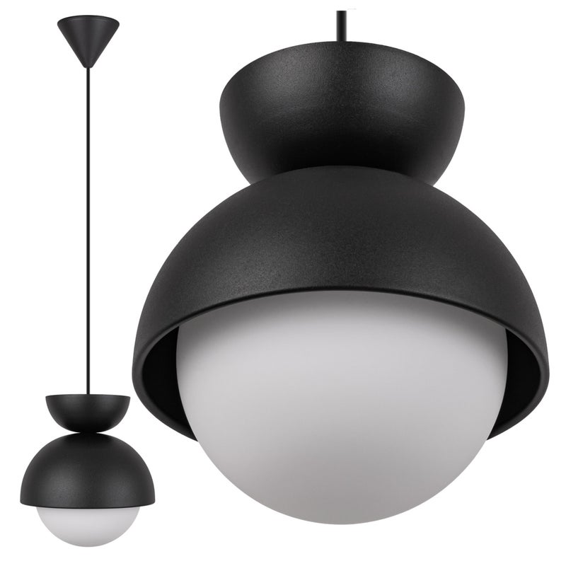 Lampa sufitowa wisząca G9 ozdobna Czarna matowa Oprawa z regulowanym przewodem Aluminium Dekoracyjna KASZMIR - LEDHOFF