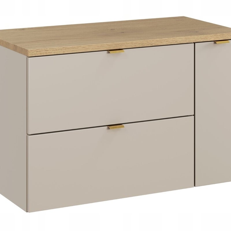 Szafka łazienkowa Dalia 80 cm kaszmir z blatem dab Cremona cargo