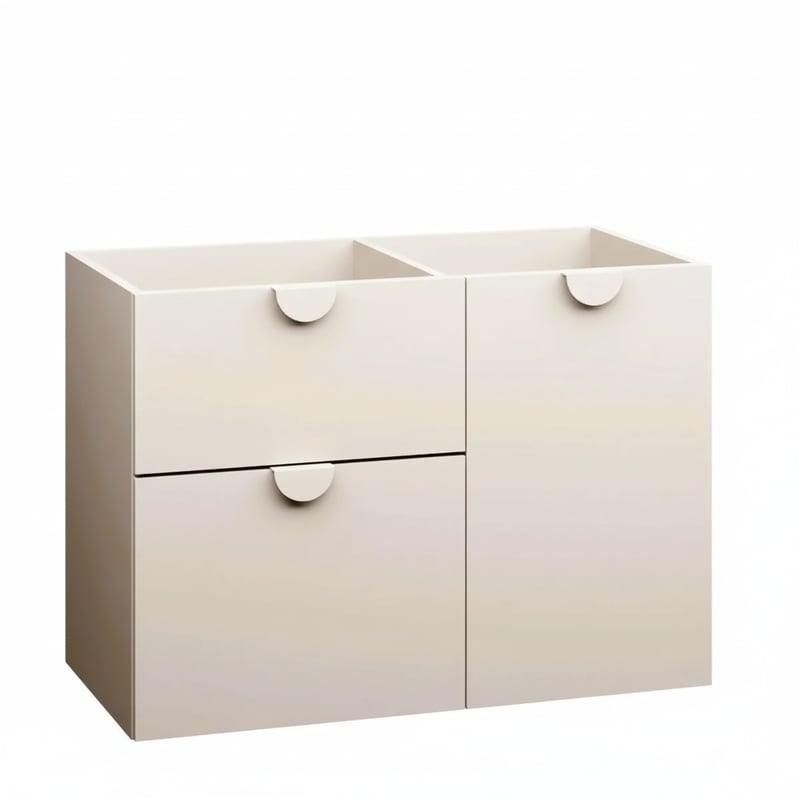 Szafka pod umywalkę COCO 90 cm kaszmir półmat z koszem bez umywalki