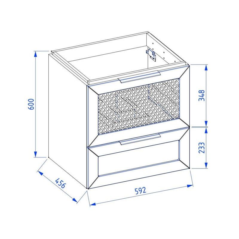 Szafka pod umywalkę CHIC 60 cm biała półmat/złota