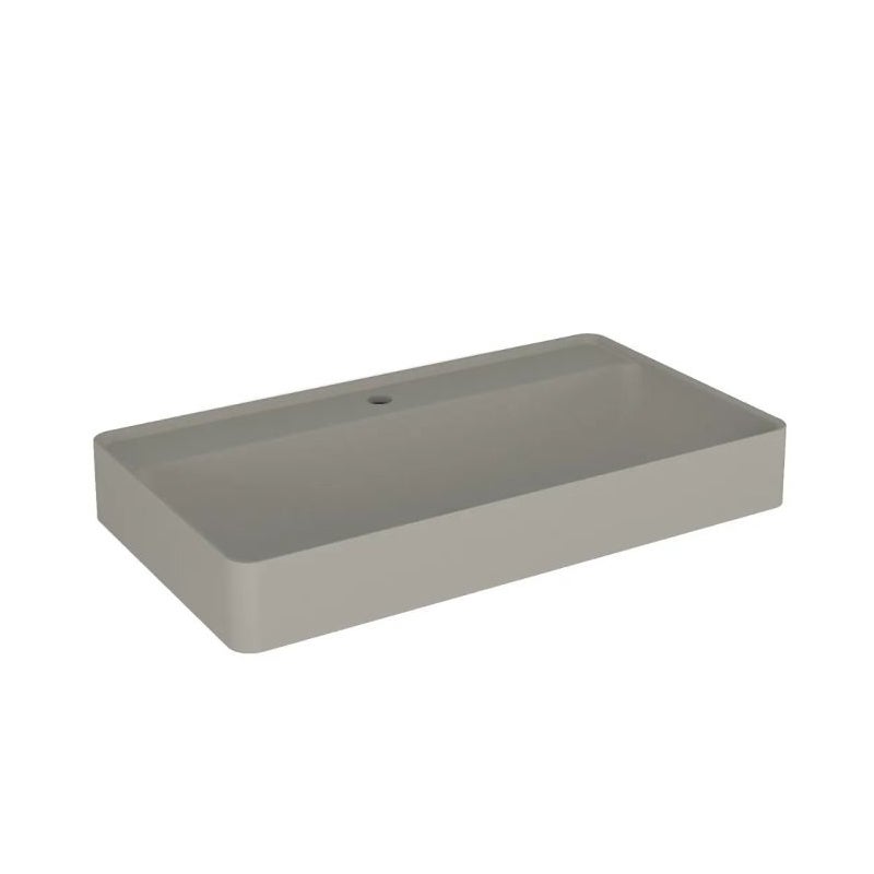 Umywalka wpuszczana VIBE 80 cm beton mat kwarcowa z otworem