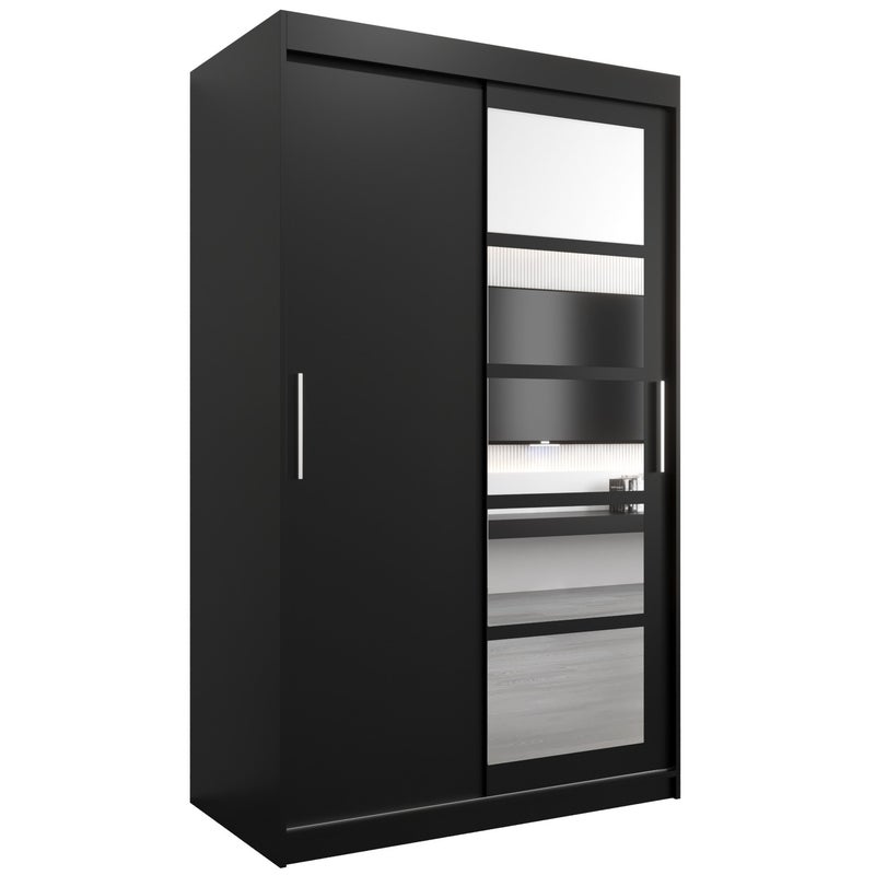 Szafa przesuwna garderoba ROMA 1 120 x 62 x 200 cm Czarny - Abiks Meble