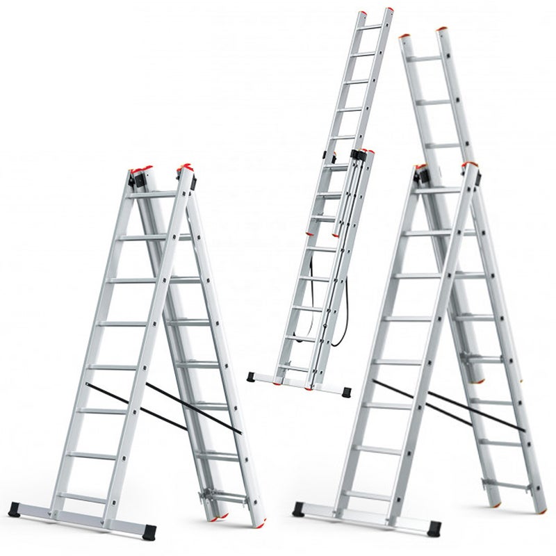 Drabina aluminiowa wielofunkcyjna 3x8 HIGHER na schody + GRATIS 1 szt.