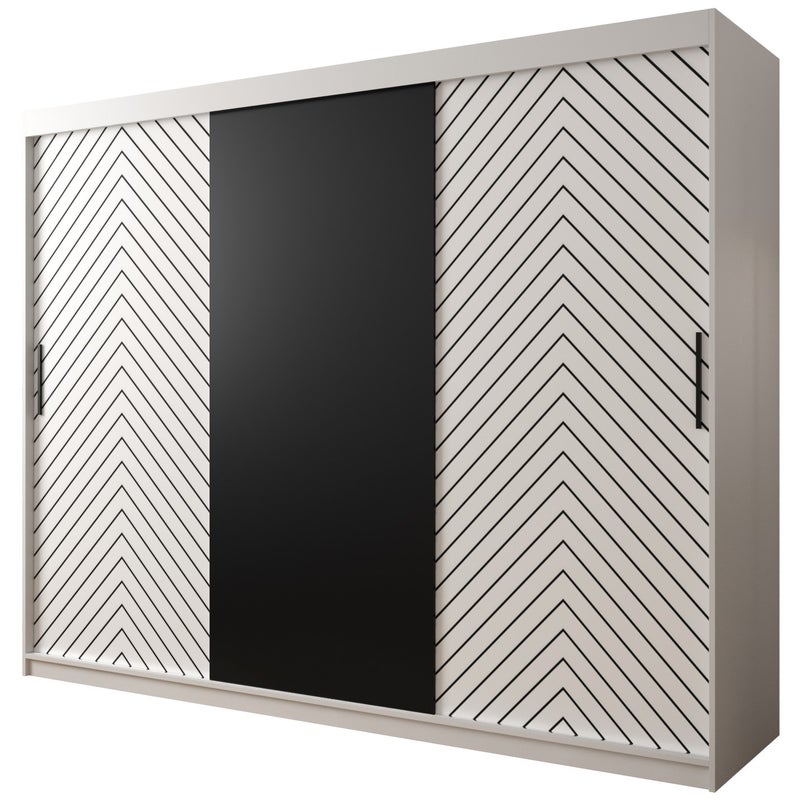 Szafa przesuwna garderoba JODEŁKA 250 x 62 x 200 cm Biały - Abiks Meble