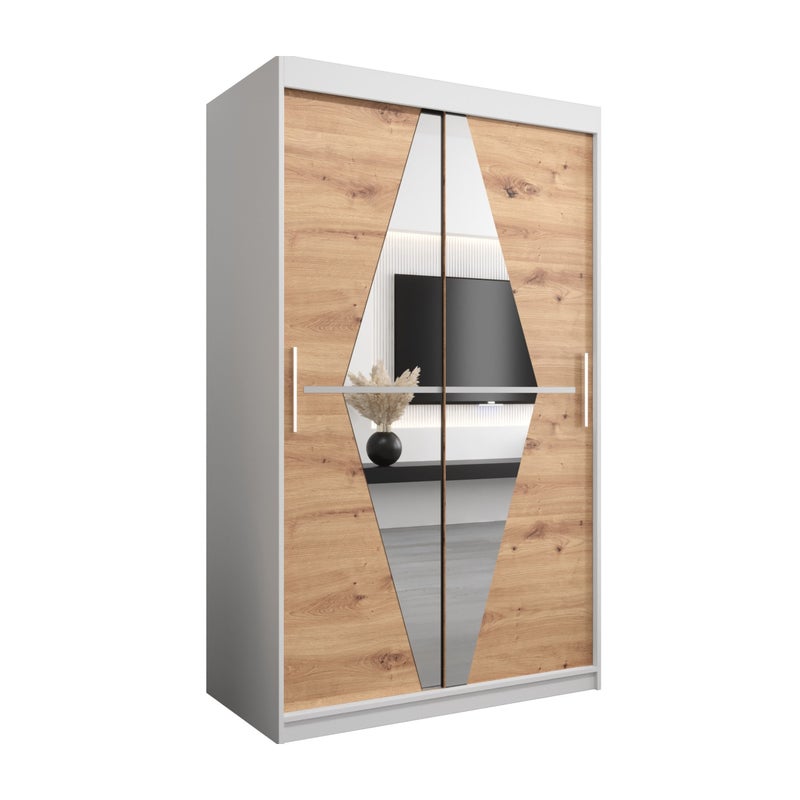 Szafa przesuwna garderoba BOLIWIA 100 x 62 x 200 cm Biały + Artisan - Abiks Meble