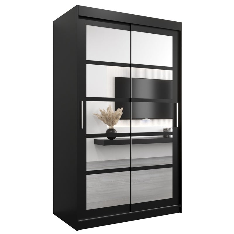 Szafa przesuwna garderoba ROMA 2 120 x 62 x 200 cm Czarny - Abiks Meble