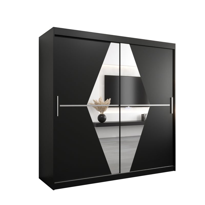 Szafa przesuwna garderoba BOLIWIA 200 x 62 x 200 cm Czarny - Abiks Meble
