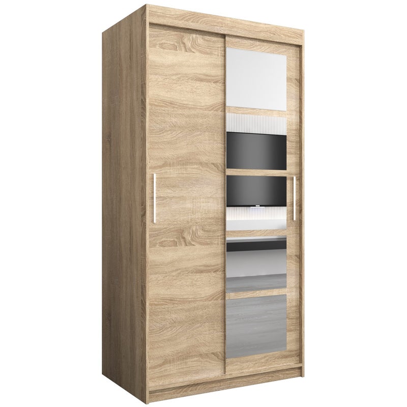 Szafa przesuwna garderoba ROMA 1 100 x 62 x 200 cm Sonoma - Abiks Meble