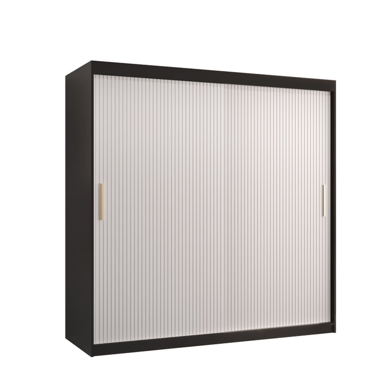 Szafa przesuwna garderoba RIFLO SLIM 1 180 x 62 x 200 cm Czarny + Biały - Abiks Meble