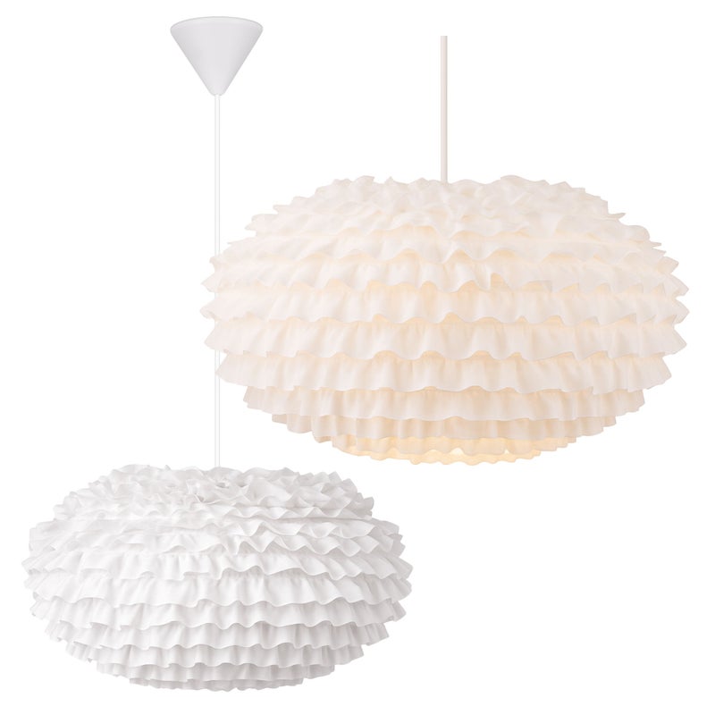 Lampa sufitowa wisząca E27 ozdobna CHMURKA Klosz BIAŁY z regulowanym kablem Lekki Żyrandol na sufit - LEDHOFF