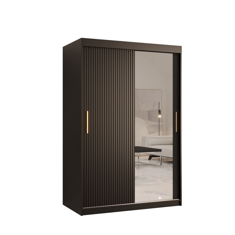 Szafa przesuwna garderoba RIFLO SLIM 2 120 x 62 x 200 cm Czarny - Abiks Meble