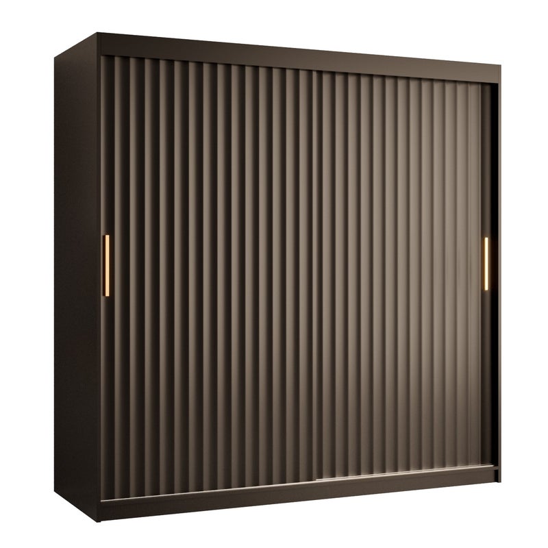 Szafa przesuwna garderoba RIFLO WAVE 1 180 x 62 x 200 cm Czarny - Abiks Meble