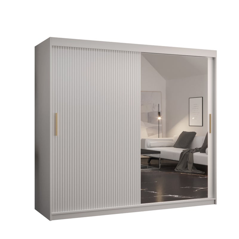 Szafa przesuwna garderoba RIFLO SLIM 2 200 x 62 x 200 cm Biały - Abiks Meble