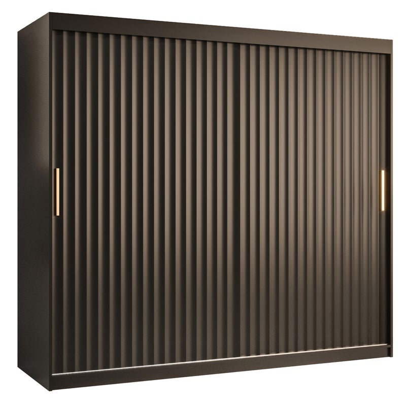 Szafa przesuwna garderoba RIFLO WAVE 1 200 x 62 x 200 cm Czarny - Abiks Meble
