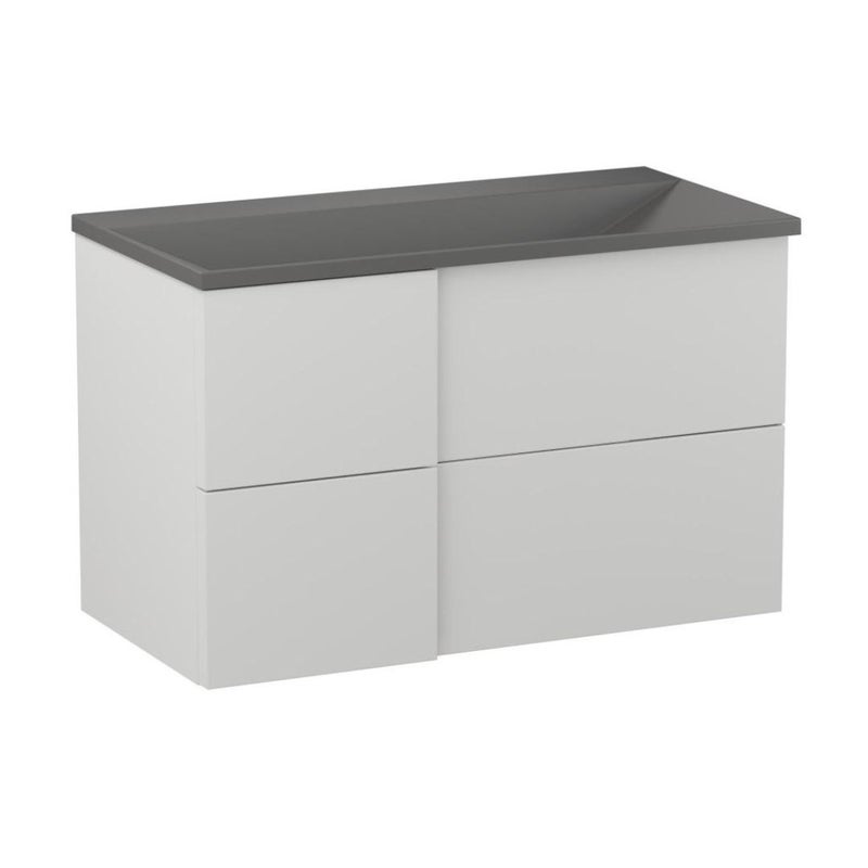 Szafka pod umywalkę wpuszczaną EDGE 90 cm biało-szary półmat