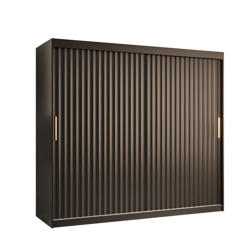 Szafa przesuwna garderoba RIFLO WAVE 2 200 x 62 x 200 cm Czarny - Abiks Meble