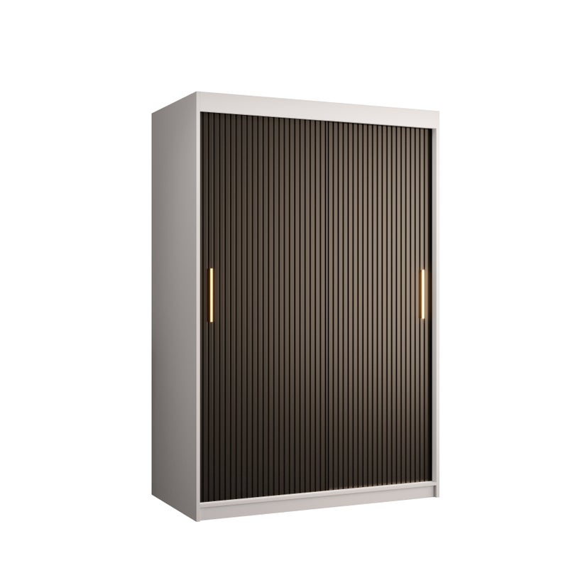 Szafa przesuwna garderoba RIFLO SLIM 1 120 x 62 x 200 cm Biały + Czarny - Abiks Meble