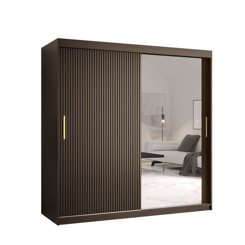 Szafa przesuwna garderoba RIFLO SLIM 2 180 x 62 x 200 cm Czarny - Abiks Meble