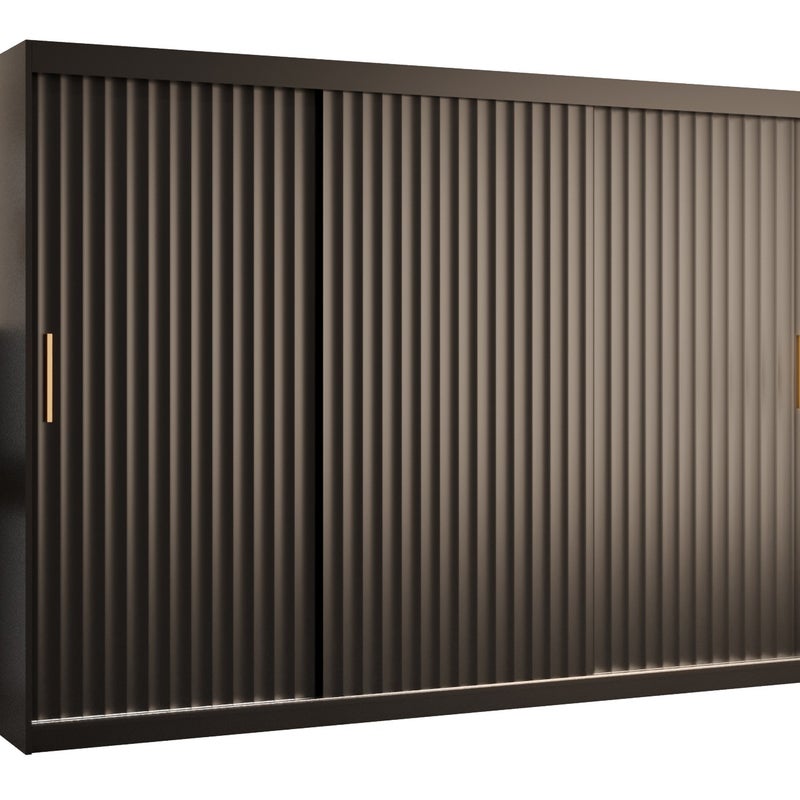 Szafa przesuwna garderoba RIFLO WAVE 1 250 x 62 x 200 cm Czarny - Abiks Meble