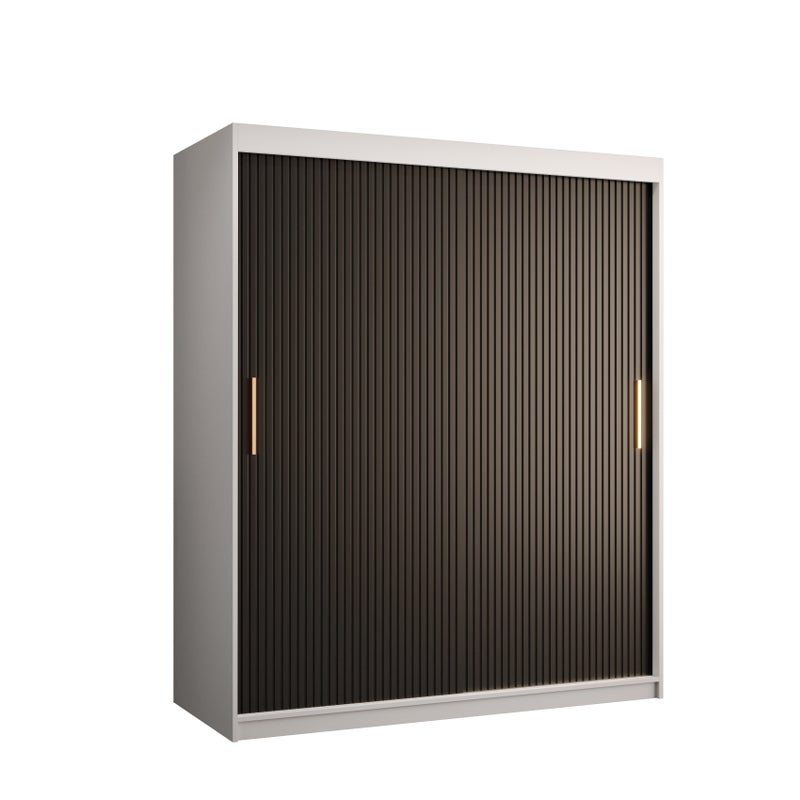Szafa przesuwna garderoba RIFLO SLIM 1 150 x 62 x 200 cm Biały + Czarny - Abiks Meble