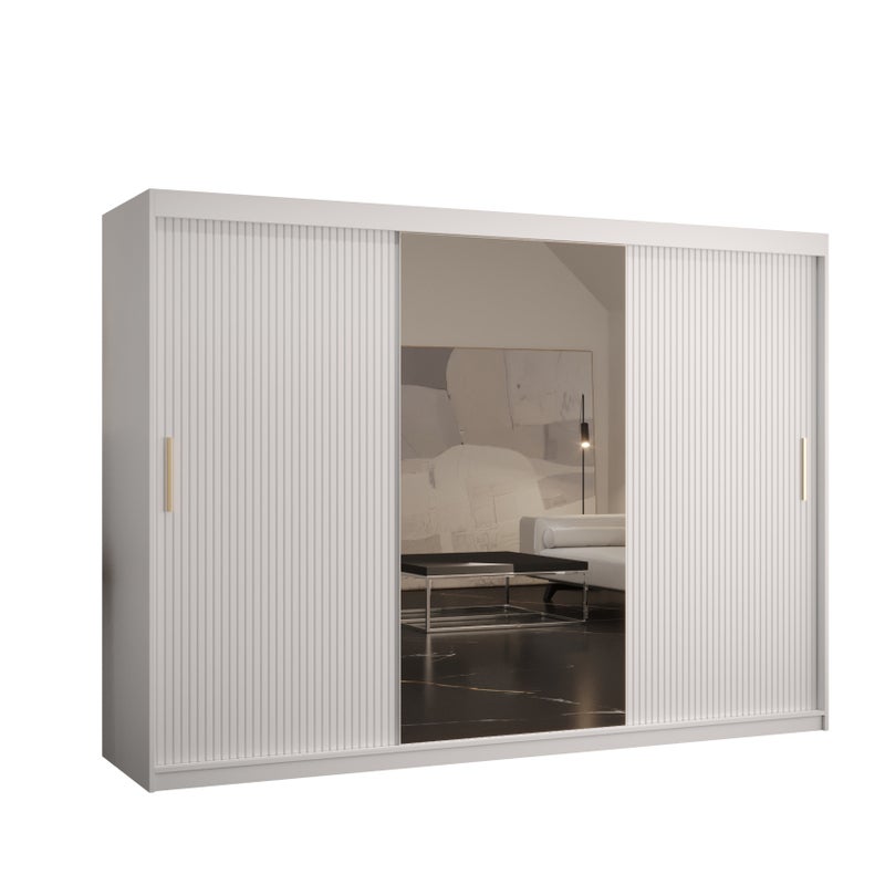 Szafa przesuwna garderoba RIFLO SLIM 2 250 x 62 x 200 cm Biały - Abiks Meble