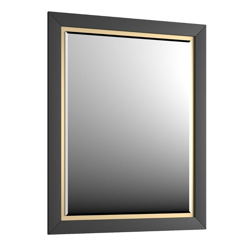 Lustro łazienkowe CHIC 60x80 cm czarne półmat/złote
