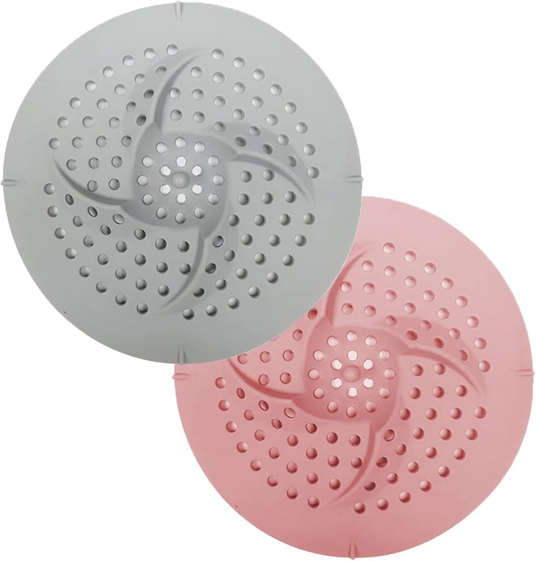 Łapacz włosów do odpływu prysznicowego z przyssawką, zestaw 2 silikonowych pokrywek odpływowych, pokrywa sitka do zlewu, łapacz włosów