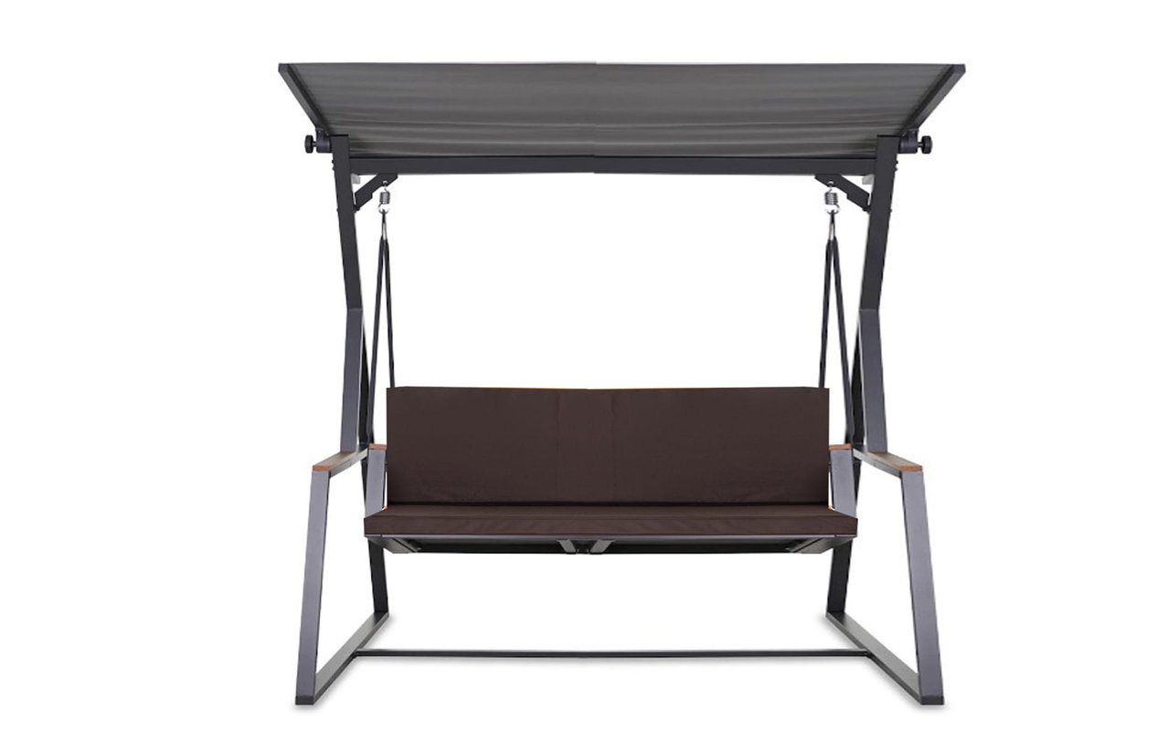 Poduszka ogrodowa na huśtawkę 3-osobową 160x60x50 cm, brązowa wygoda i dwustronna poduszka na balkon i taras zdejmowany pokrowiec