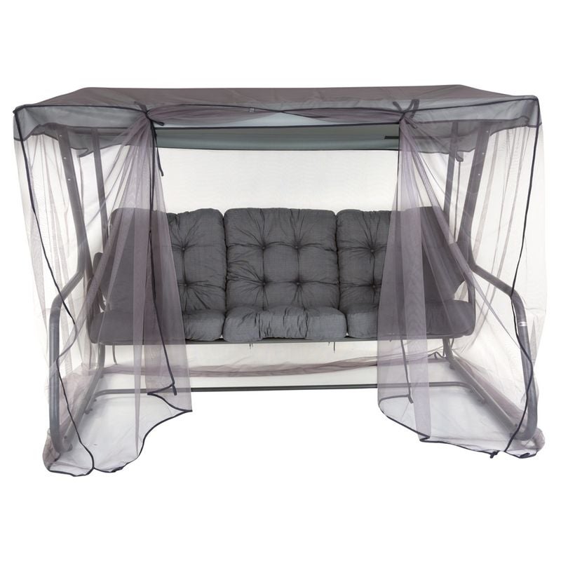 Huśtawka ogrodowa z moskitierą Celebes Plus szara kratka PATIO