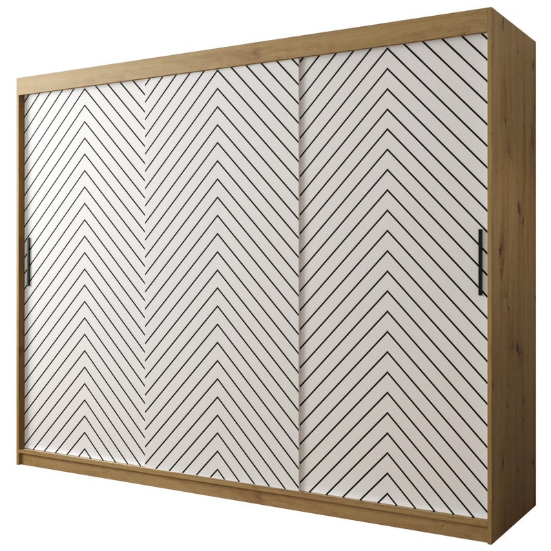 Szafa przesuwna garderoba JODEŁKA 1 250 x 62 x 200 cm Artisan + Biały - Abiks Meble