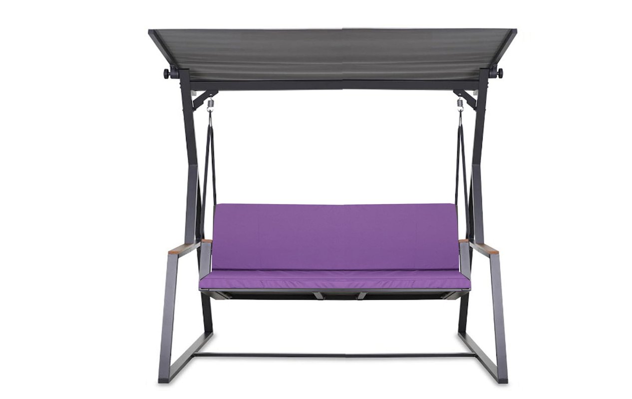Poduszka ogrodowa na huśtawkę 110x50x50cm poduszka na meble ogrodowe fioletowa, poduszka na balkon taras, poducha ogrodowa na ławkę