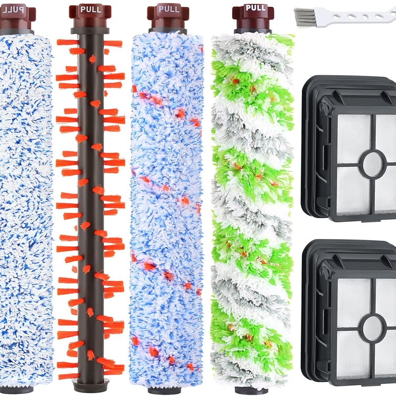 Wymienne szczotki filtrujące do odkurzacza Bissell CrossWave, 4 obrotowe szczotki + 2 filtry odkurzacza.
