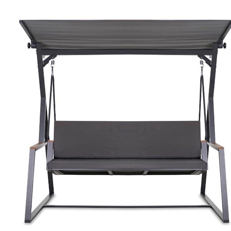 Poduszka ogrodowa na huśtawkę 100x60x50cm poduszka na meble ogrodowe antracyt, poduszka na balkon taras, poducha ogrodowa na ławkę