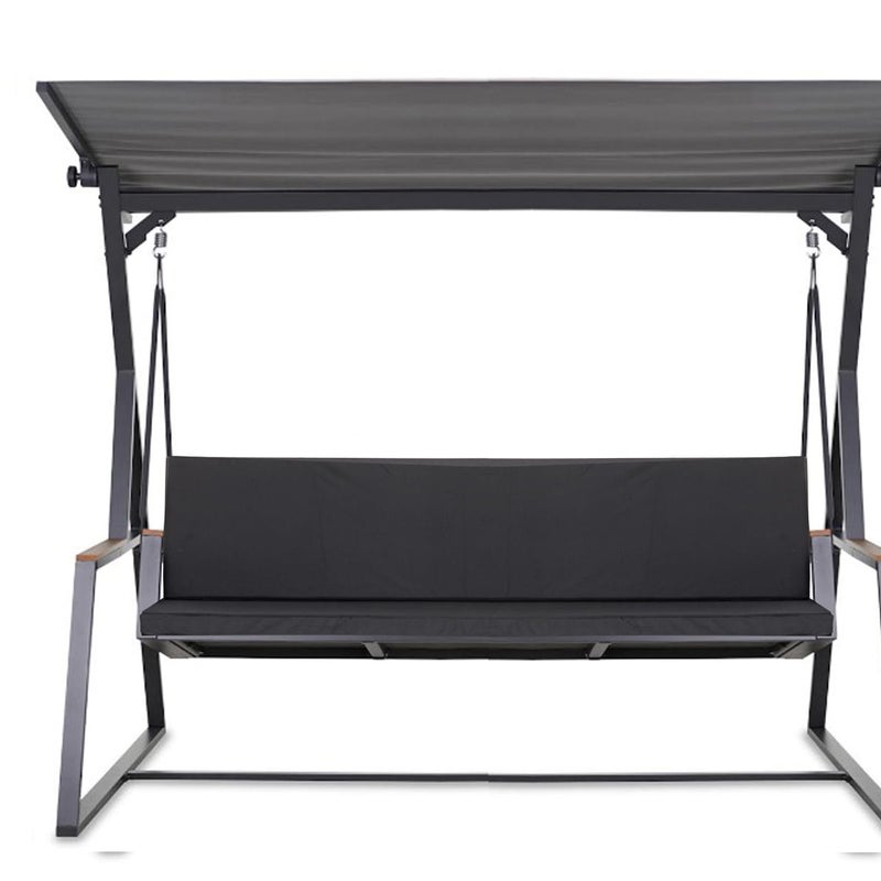 Poduszka ogrodowa na huśtawkę 140x50x50cm poduszka na meble ogrodowe czarna, poduszka na balkon taras, poducha ogrodowa na ławkę