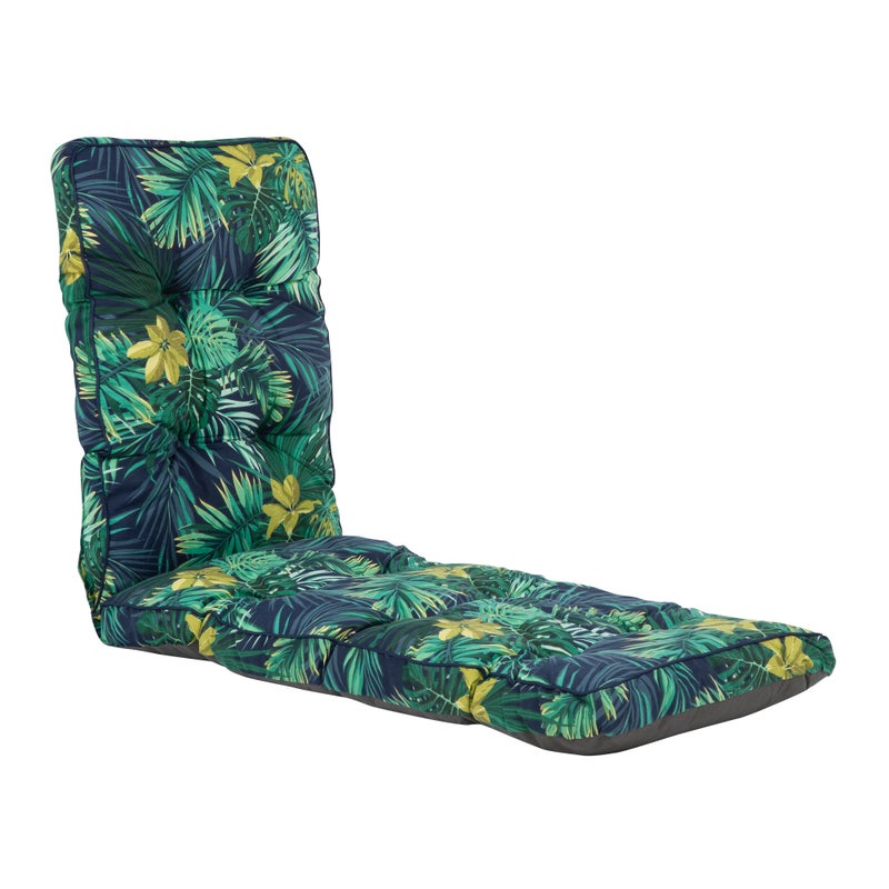 Poduszka na leżak 175 cm Tulon zielony wzór roślinny PATIO