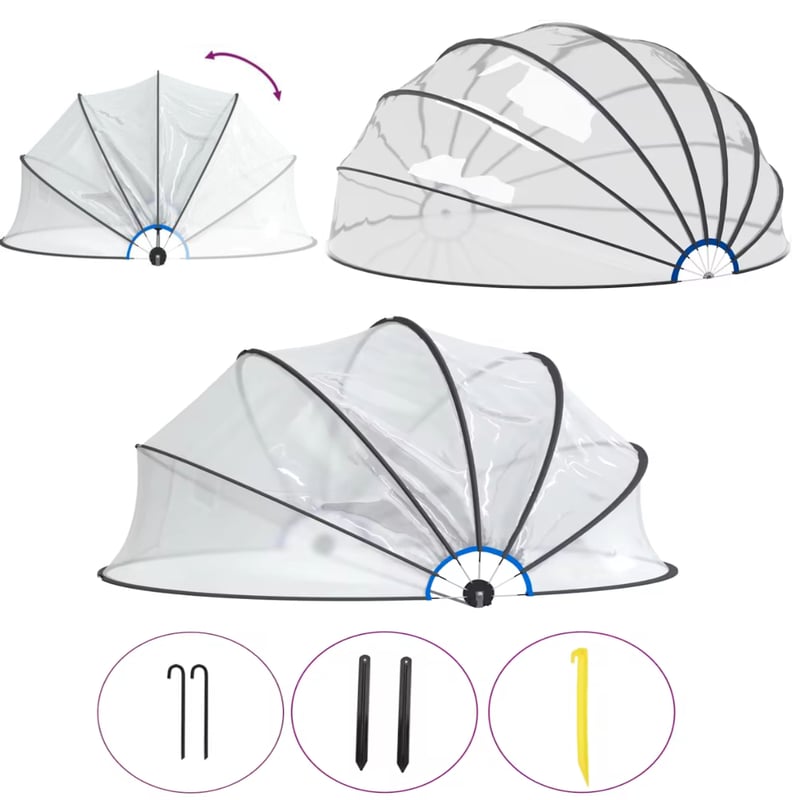 COIL Kopuła Basenowa pokrywa na basen ogrodowy okrągła 500x250cm