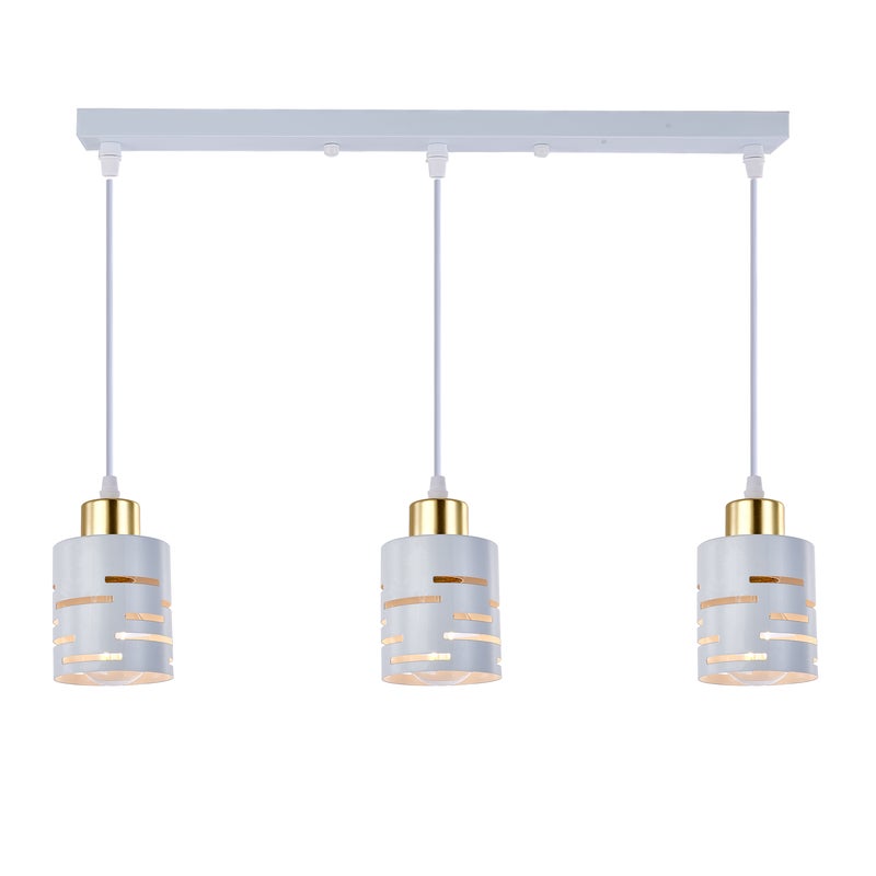 Lampa wisząca sufitowa 3x E27 LED Elen IP20 100cm żyrandol biała złota MasterLED