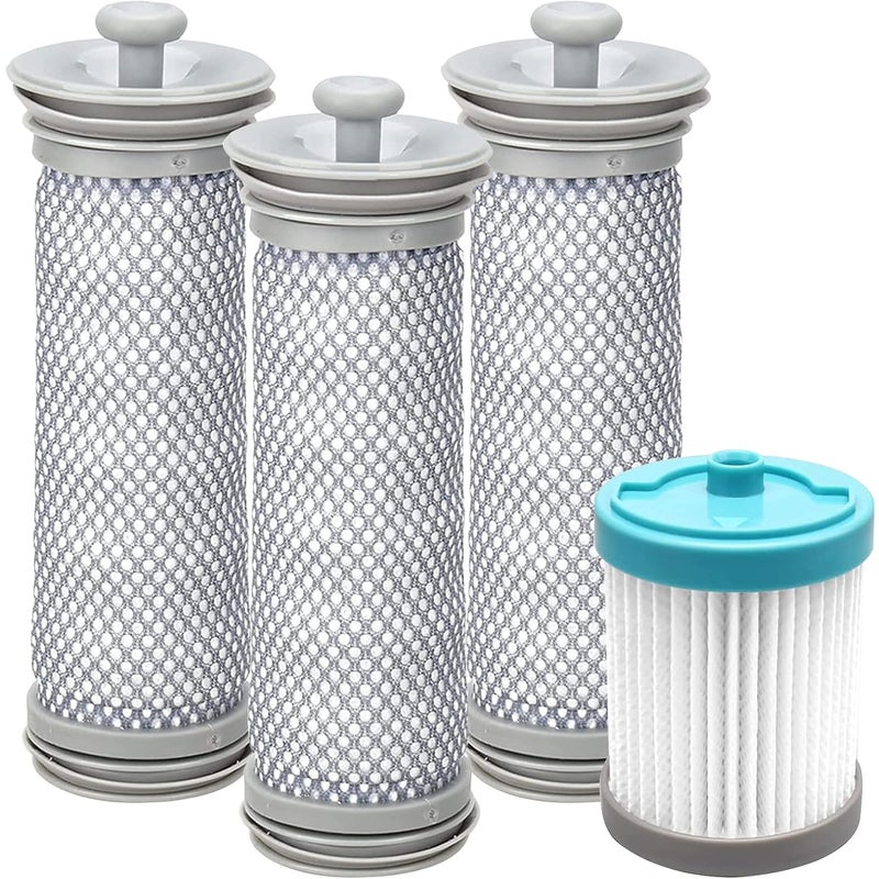 Trzy filtry wstępne i jeden filtr HEPA do tylnego silnika; Wymienne filtry do odkurzacza; Kompatybilne z Tineco A10/A11 Hero itp.