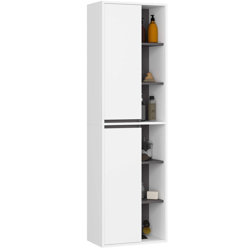 Szafka łazienkowa, biała/grafitowo-szara, 50 x 170 x 30 cm