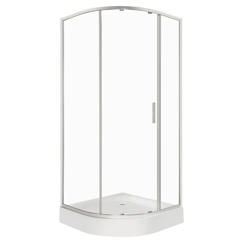 Kabina prysznicowa z brodzikiem Solid RPS 80 CHR szkło transparentne 6 mm, profole chrom KERRA