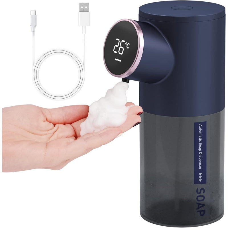 Automatyczny dozownik mydła, dozownik mydła w pianie o pojemności 320 ml, ładowany przez USB, wodoodporny IPX4, z czujnikiem podczerwieni