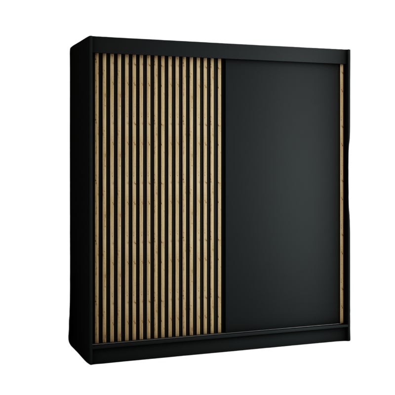 Szafa przesuwna garderoba LAMELO 200 x 62 x 200 cm Czarny - Abiks Meble