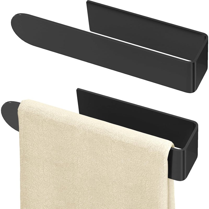 Czarny wieszak na ręczniki, 23*5*4cm, samoprzylepny, montowany na ścianie, do mebli kuchennych, do użytku pod prysznicem.